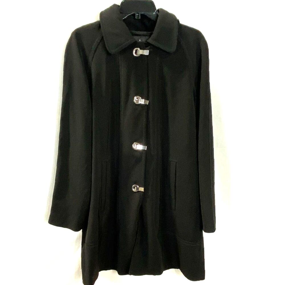 London Fog Women Black Double Breasted Coat M